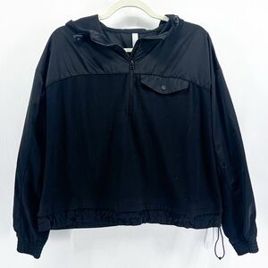 Athleta Black Zion Microfleece Hooded Half Zip Small